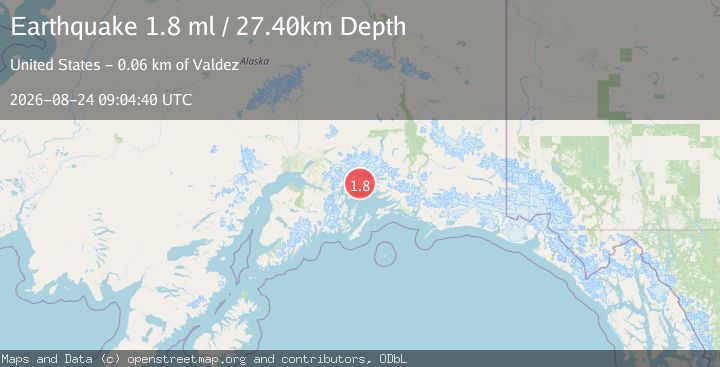 Map of 42 km WNW of Tatitlek, Alaska