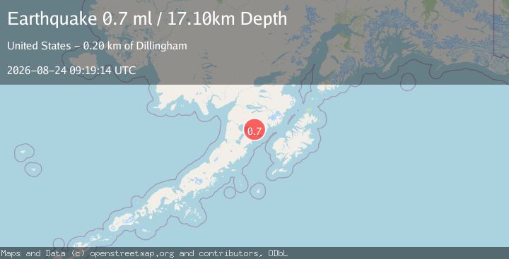 Map of 91 km WNW of Karluk, Alaska