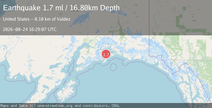 Map of 54 km NE of Chenega, Alaska