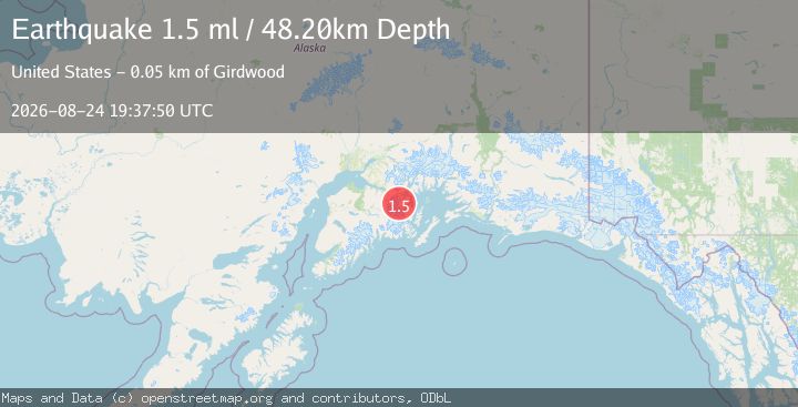 Map of 19 km SSE of Whittier, Alaska
