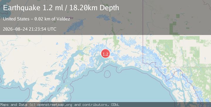 Map of 15 km NNE of Tatitlek, Alaska