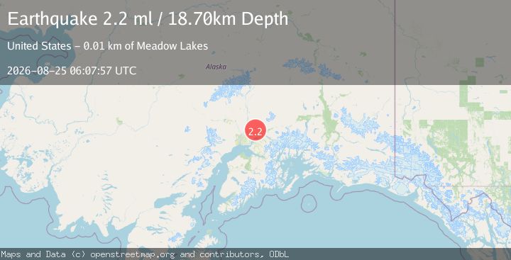 Map of 8 km N of Meadow Lakes, Alaska
