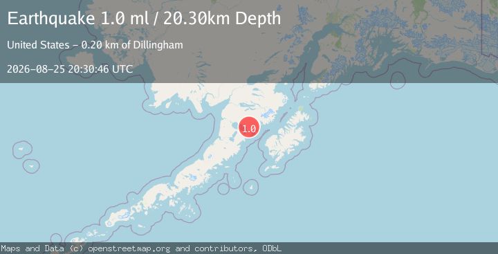 Map of 88 km WNW of Karluk, Alaska