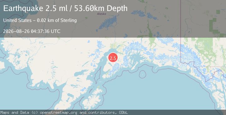 Map of 19 km ENE of Sterling, Alaska