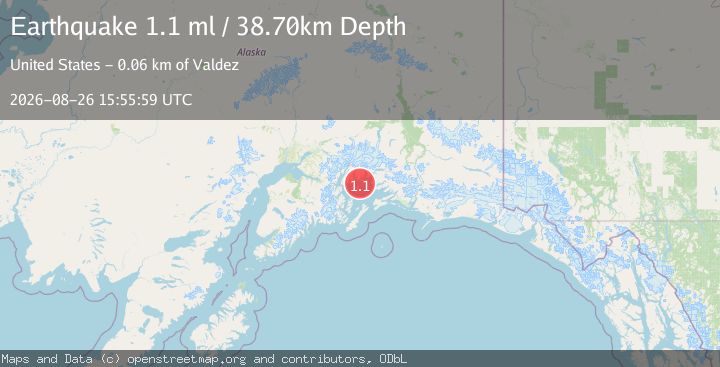 Map of 34 km W of Tatitlek, Alaska