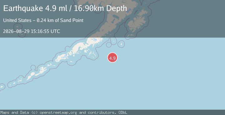 Map of 193 km SE of Perryville, Alaska