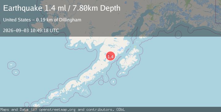 Map of 88 km ESE of Egegik, Alaska