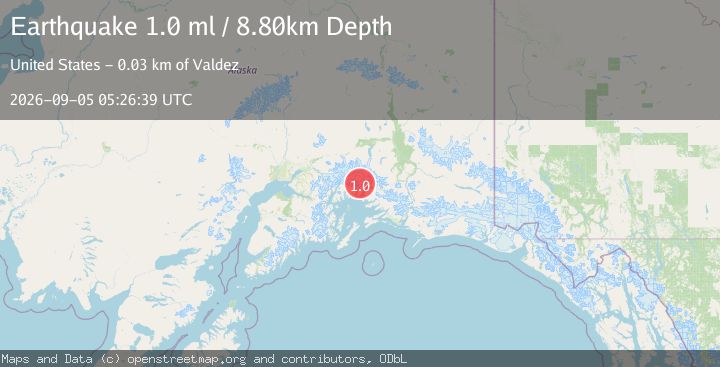 Map of 29 km WNW of Valdez, Alaska