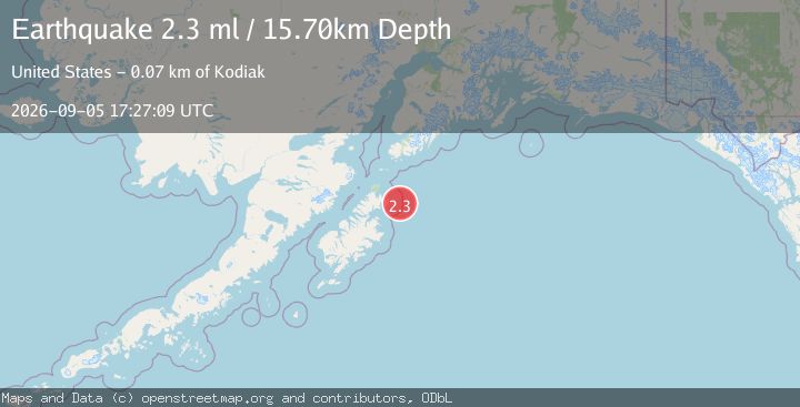 Map of 67 km ENE of Ouzinkie, Alaska
