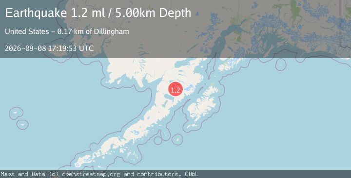 Map of 65 km SE of King Salmon, Alaska