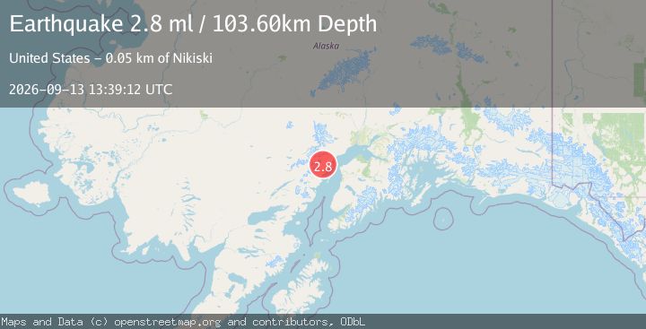 Map of 51 km WNW of Nikiski, Alaska