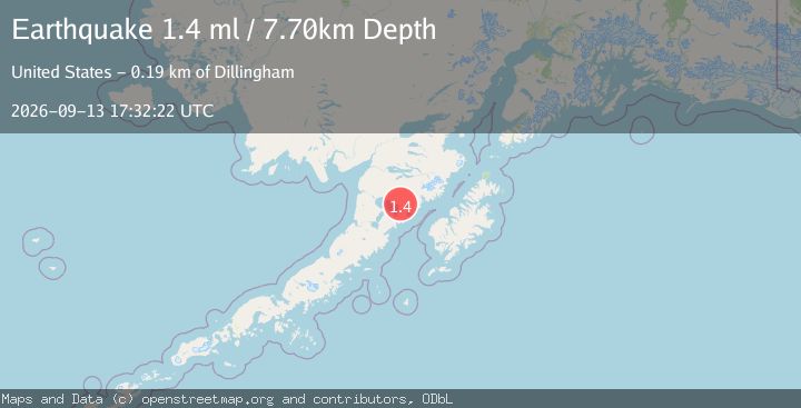 Map of 93 km ESE of Egegik, Alaska