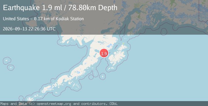 Map of 61 km WNW of Karluk, Alaska