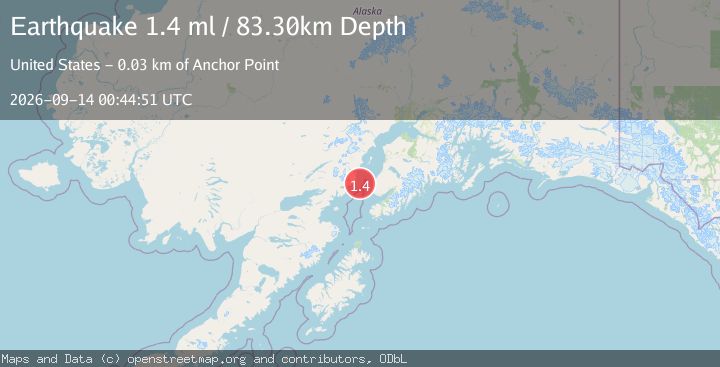 Map of 33 km WNW of Anchor Point, Alaska