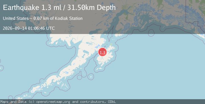 Map of 43 km NNE of Larsen Bay, Alaska