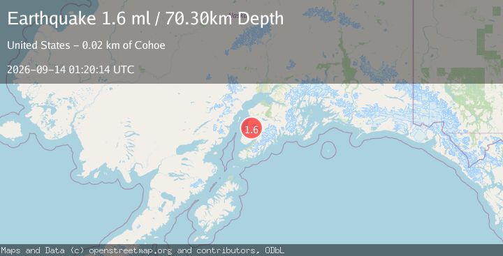 Map of 14 km ESE of Clam Gulch, Alaska