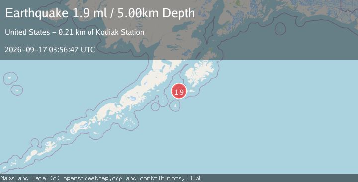 Map of 81 km SW of Akhiok, Alaska