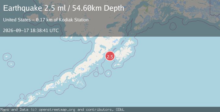 Map of 65 km SW of Karluk, Alaska