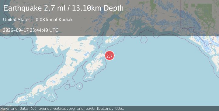 Map of 81 km ENE of Ouzinkie, Alaska