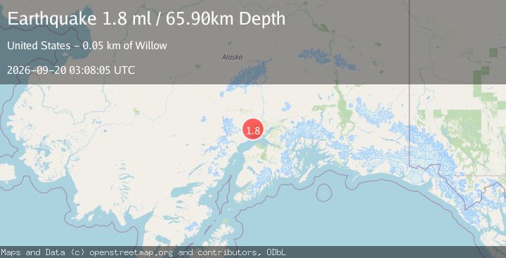 Map of 19 km SW of Susitna, Alaska