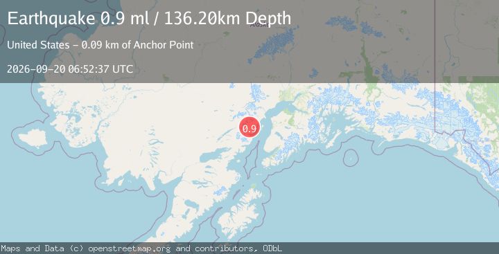 Map of 73 km NW of Ninilchik, Alaska