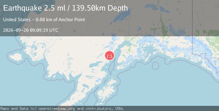 Map of 74 km WNW of Ninilchik, Alaska
