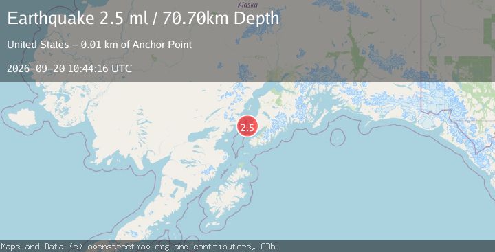 Map of 14 km WNW of Anchor Point, Alaska