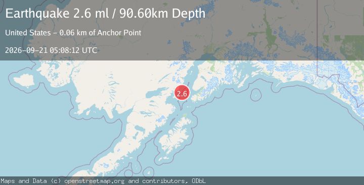 Map of 50 km WNW of Nanwalek, Alaska