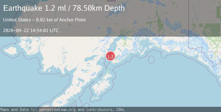 Map of 19 km WSW of Anchor Point, Alaska