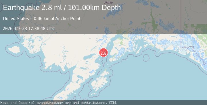 Map of 56 km WNW of Anchor Point, Alaska
