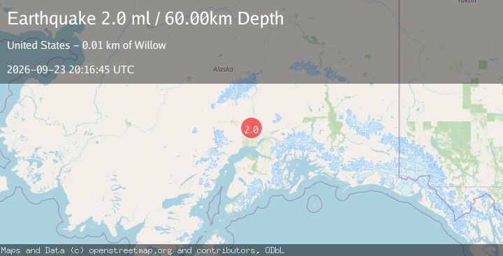 Map of 12 km WNW of Willow, Alaska