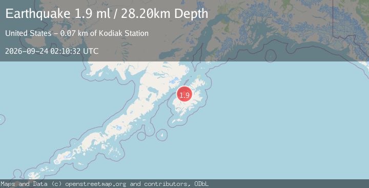 Map of 29 km NNE of Larsen Bay, Alaska