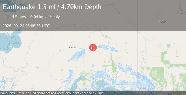 Map of 21 km ENE of Cantwell, Alaska