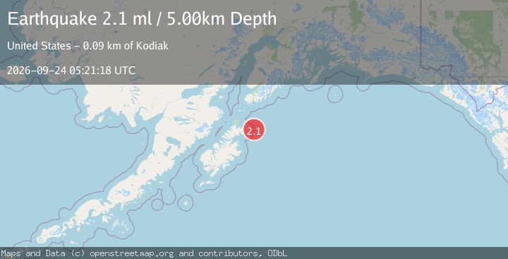 Map of 80 km ENE of Ouzinkie, Alaska