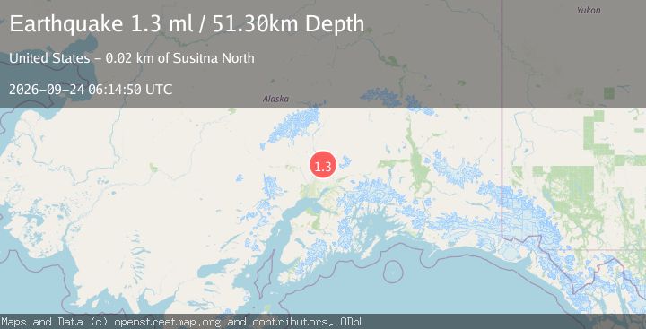 Map of 16 km SSE of Susitna North, Alaska