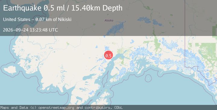 Map of 54 km W of Tyonek, Alaska