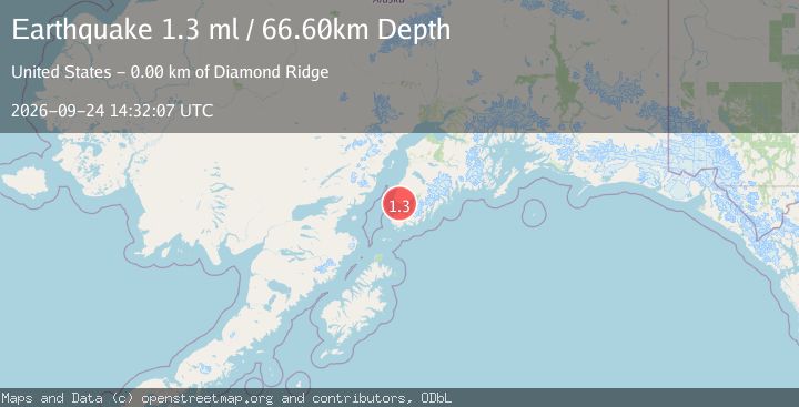 Map of 4 km WSW of Diamond Ridge, Alaska