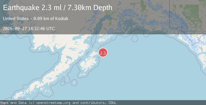 Map of 90 km ENE of Ouzinkie, Alaska