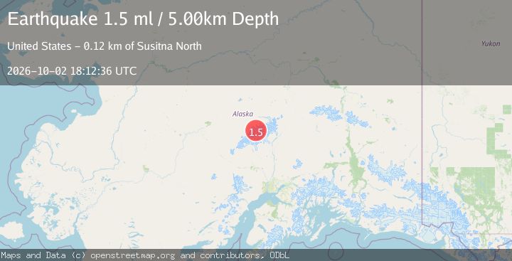 Map of 60 km SSE of Denali National Park, Alaska