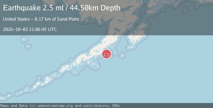 Map of 45 km SE of Chignik, Alaska
