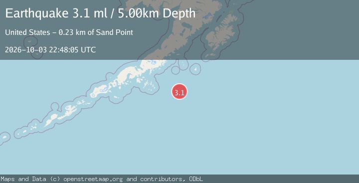 Map of 188 km SE of Perryville, Alaska