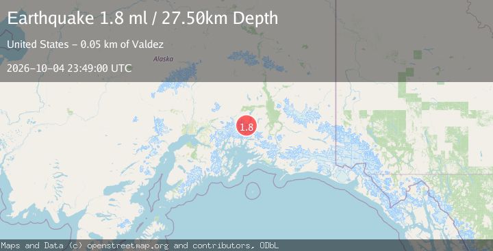 Map of 48 km NNW of Valdez, Alaska