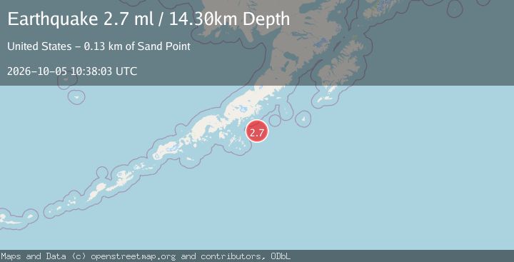 Map of 70 km SE of Perryville, Alaska