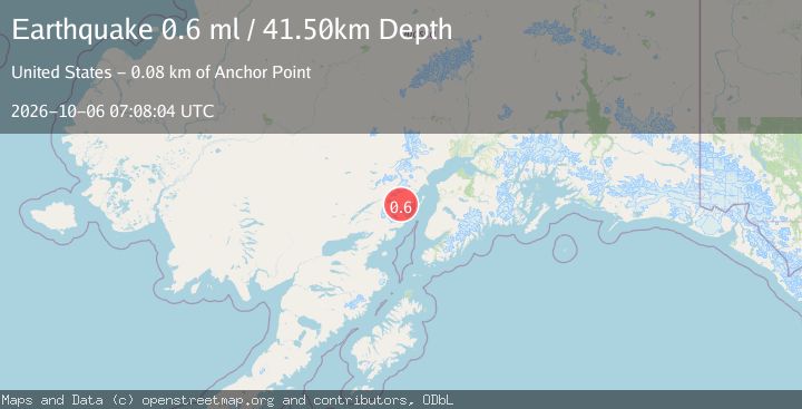 Map of 69 km WNW of Ninilchik, Alaska