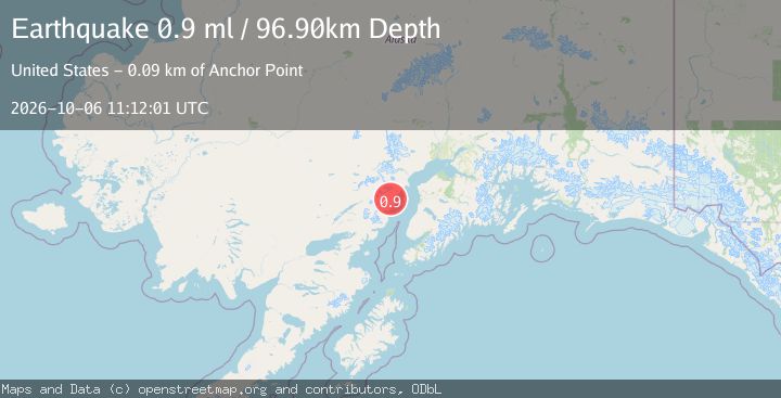 Map of 64 km NW of Ninilchik, Alaska