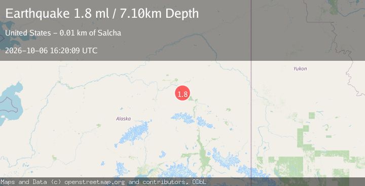 Map of 5 km SSW of Salcha, Alaska