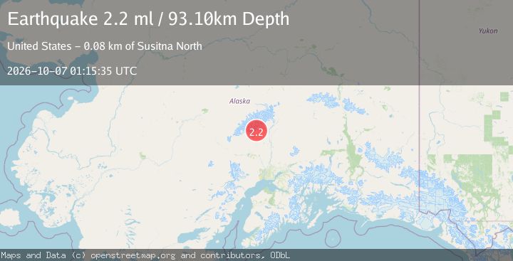 Map of 25 km NNW of Petersville, Alaska