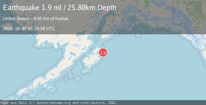 Map of 48 km ENE of Ouzinkie, Alaska