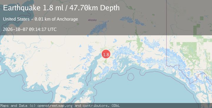 Map of 8 km SW of Anchorage, Alaska