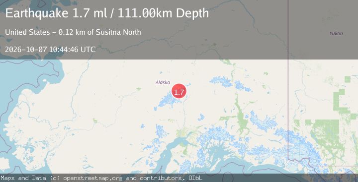 Map of 70 km SE of Denali National Park, Alaska